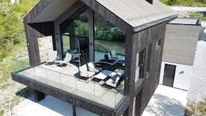 Terrace facing south with furnitures