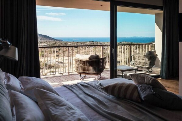 Upstairs bedroom with a view of the Adriatic sea