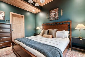 Unwind in a bedroom designed for both tranquility and style