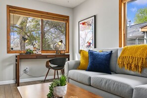 Living Room with Laptop-friendly Workspace