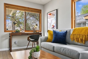 Living Room with Laptop-friendly Workspace
