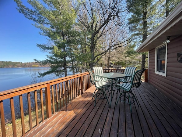 Deck over looking Dunham Lake.