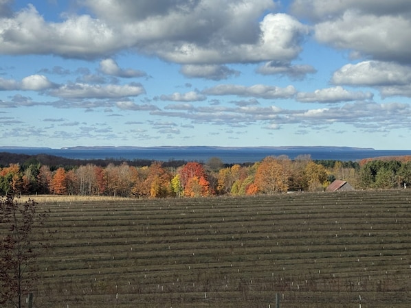 Lake Michigan view from the deck, overlooking North & South Manitou Islands!