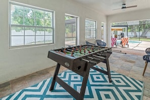 Foosball table fun for kids and adults alike!