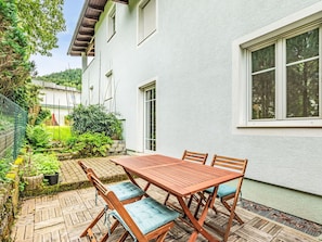 Chair, Shade, Outdoor Furniture, Garden, Porch, Yard, Outdoor Table, Eco Hotel, Kitchen & Dining Room Table, Houseplant