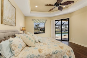 Primary King bedroom with direct access to outside