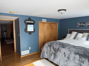 Lots of natural light and mirrors make the space open and inviting.
