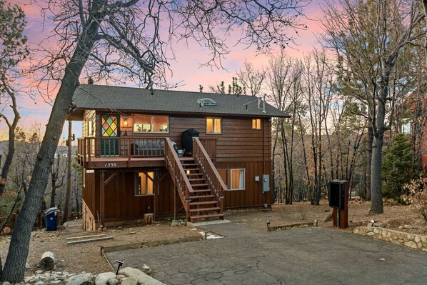 Convenient parking space available in front of the cabin, accommodating up to three cars.