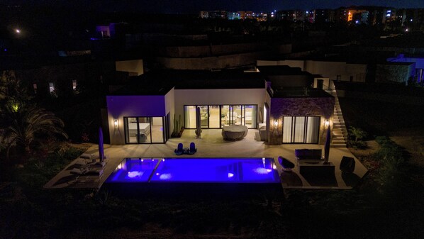 Night drone view