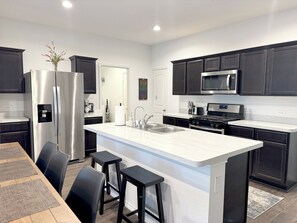 Stainless steel appliances and filtered water faucet