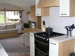 Fully equipped kitchen with a gas cooker