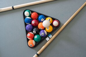 Pool table available for relaxation