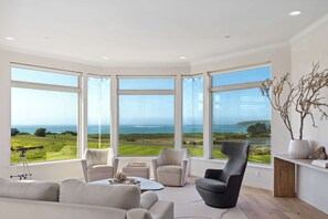 Living room with ocean views.