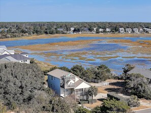 Views of Montgomery Slough. Tidal marsh that connects to Intracoastal Waterway.