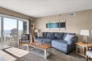 Nowhere else will you discover a more perfect space to unwind than this beachfront living room with sky-high views.