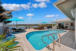 Pool with water view 