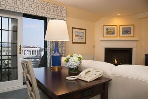 Thoughtfully curated details and warm lighting create a cozy and inviting retreat.