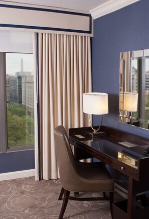 A stylish workspace with a view, offering the perfect blend of productivity and inspiration.