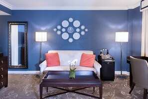 A stylish living space, where modern décor and soft lighting create an inviting atmosphere.