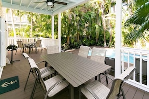 Enjoy all meals on the private back deck overlooking your own pool