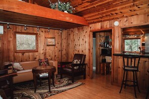 Cozy up in the comfy living room