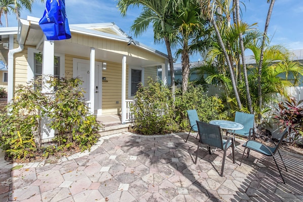 Beautiful open courtyard and covered porch