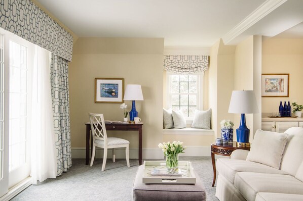 Soft hues and elegant décor create a bright and inviting space designed for ultimate comfort.