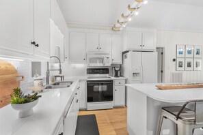 Cook up any of your favorites from home in the fully equipped kitchen.
