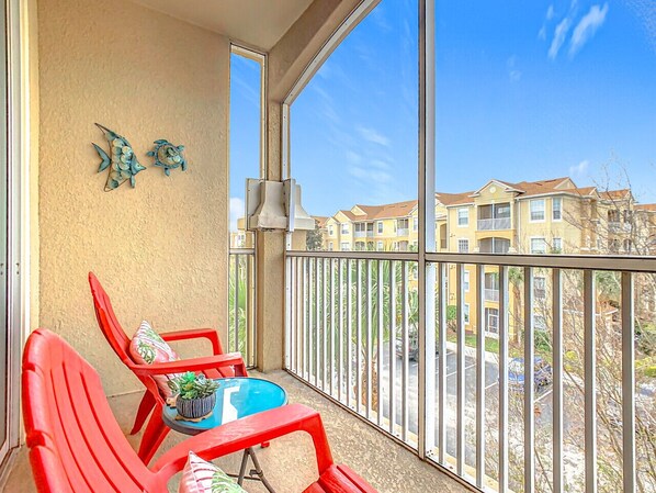 Enjoy the outside view from the Balcony