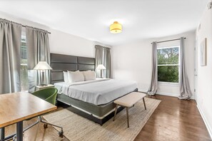 A comfortable and inviting bedroom for a restful night's sleep.