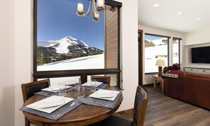 Dining room table and view