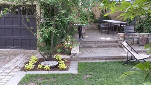 Patio, table, lounge chairs...