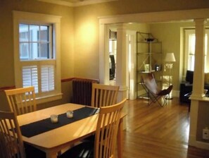 From the dining room into the living room