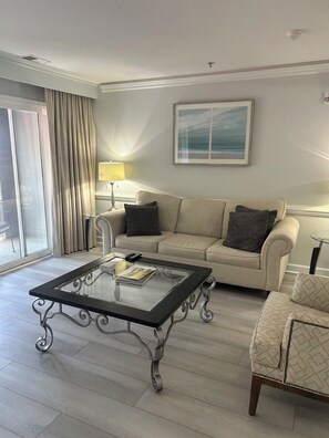 Living room with pull out couch