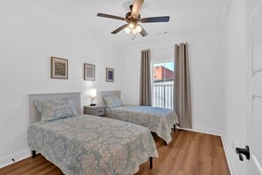 A cozy double twin bedroom