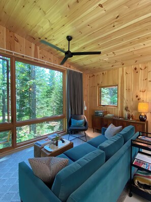 Sitting area with views to forest.
