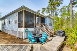 Cottage Exterior | Patio w/ Fire Pit | Gas Grill | Self Check-In