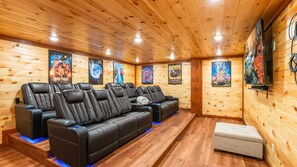 Watch your favorite film in the cozy home theater!