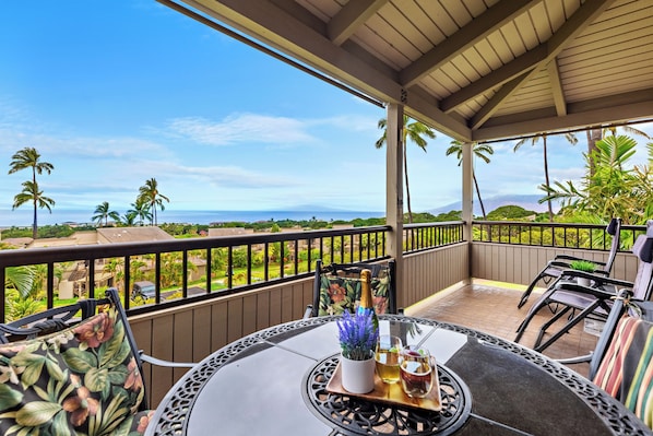 Private lanai with ocean view
