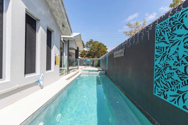 Splash, relax, and play in the sparkling private pool.