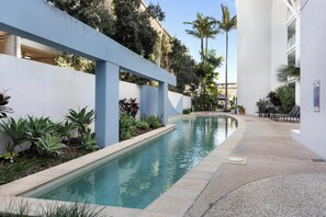 Enjoy the two complex pools and spa on the ground floor.
