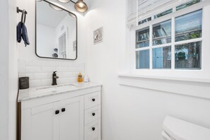 Newly renovated  bathroom with vanity