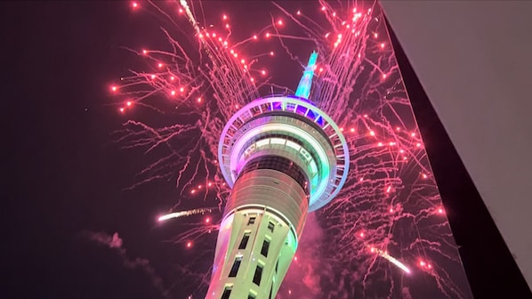 Skytower view from balcony.