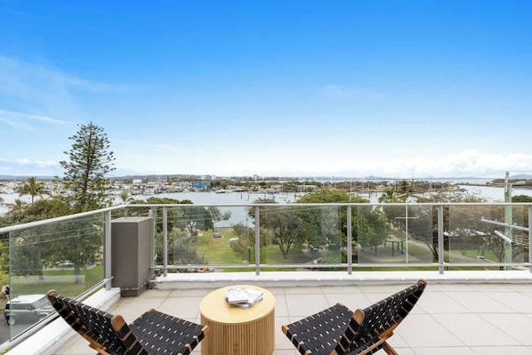 Soak up sweeping river views from the private balcony — perfect for coffee at sunrise or wine at sunset.