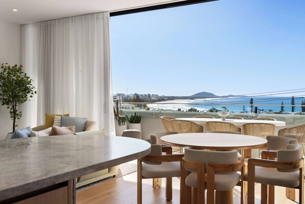 Soak up the panoramic ocean views stretching from Mooloolaba to Noosa from the undercover balcony.