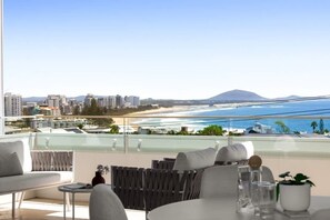 Soak in panoramic ocean views stretching from Mooloolaba to Noosa from the undercover terrace.