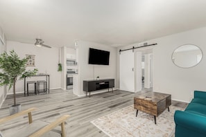 A space to connect, relax, and recharge. Whether you're lounging on the sofa with a good show or having late-night laughs with friends