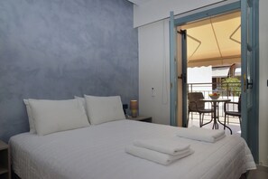 Bright and spacious bedroom area with city views