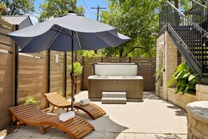 Luxuriate in the hot tub or layout and get some sun!