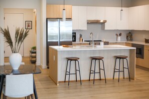 Fully equipped kitchen with complimentary drop coffee and everything you need to make a home cooked meal